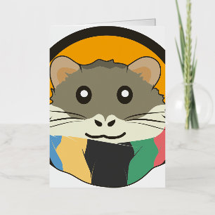 Carte De Vacances En Aluminium Un mignon hamster en caricature avec une écharpe m