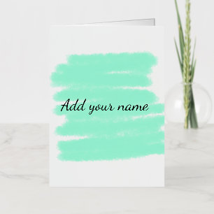 Carte De Vacances En Aluminium Vert aquarelle ajouter nom message texte lancer