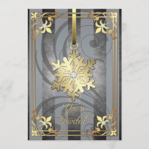 Carte de vacances en argent glacée Glamour