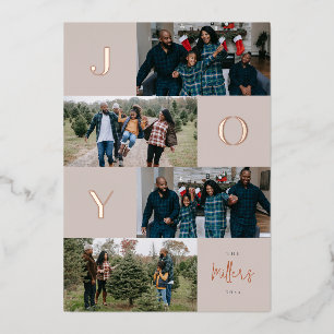 Carte de vacances en bloc de couleur de joie en fe
