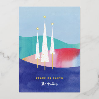 Carte de vacances en feuille d'arbres avec aquarel