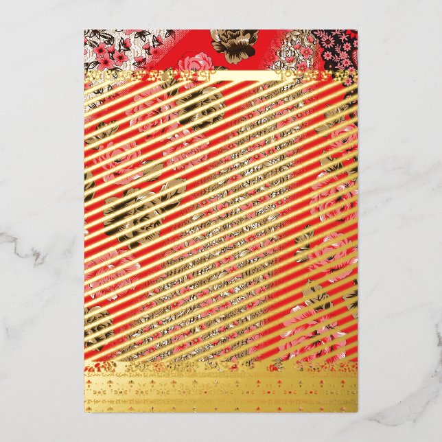 Carte de vacances en papier d'aluminium | Élégance (Recto)