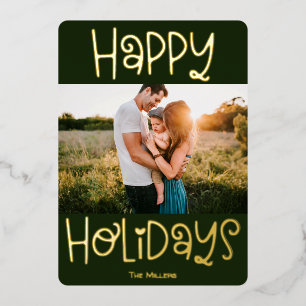 Carte de vacances en papier métallisé "Joyeuses Fê