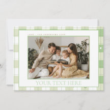 Carte de vacances En vichy Green Plaid