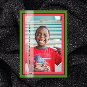 Carte de vacances encadrée verte