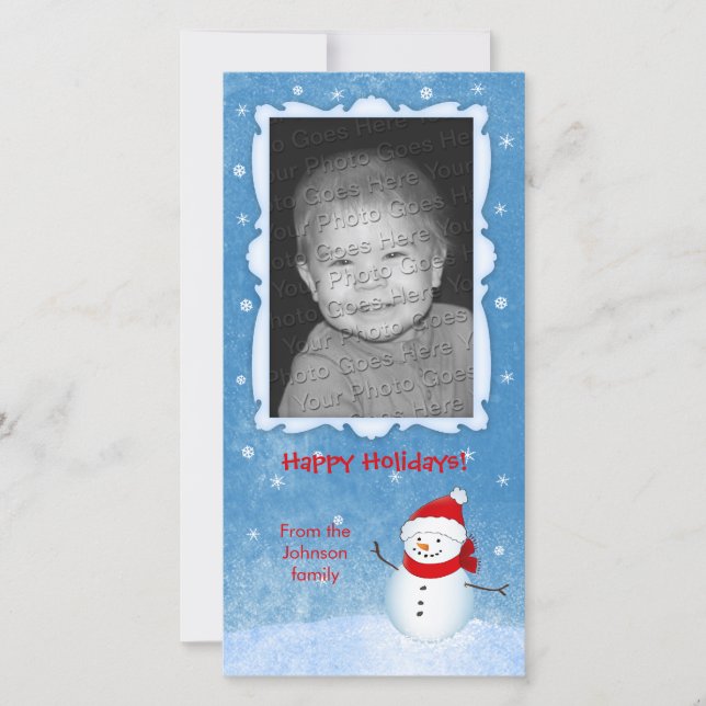 Carte de vacances enjoué Snowman (Devant)
