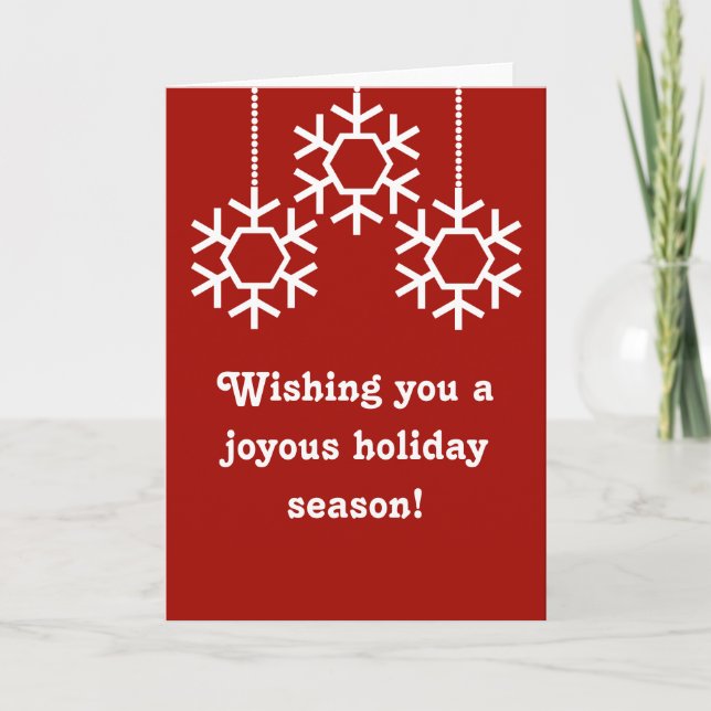 Carte de vacances Falling Snowflakes, Rouge foncé (Devant)