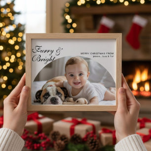 Carte de vacances familiale colorée et poilue