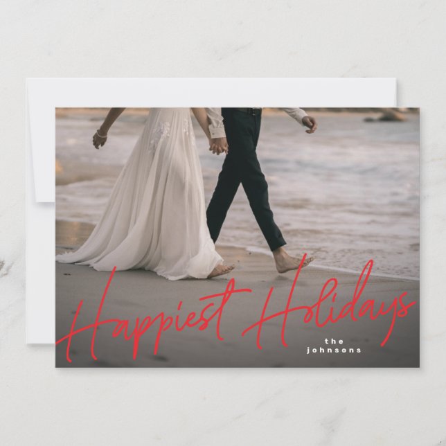 Carte de vacances familiale la plus heureuse photo (Devant)