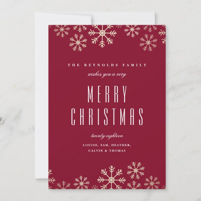 Carte de vacances famille Scatakes Snowflakes (Devant)