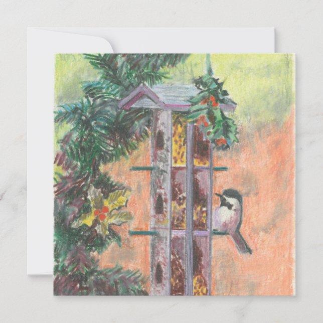 Carte de vacances Feeding Birdie Flat (Devant)