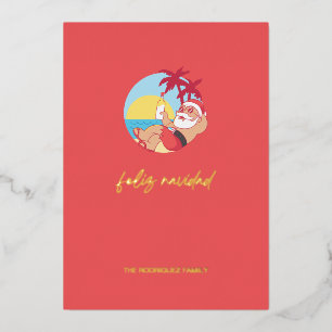 Carte de vacances Feliz Navidad Père Noël