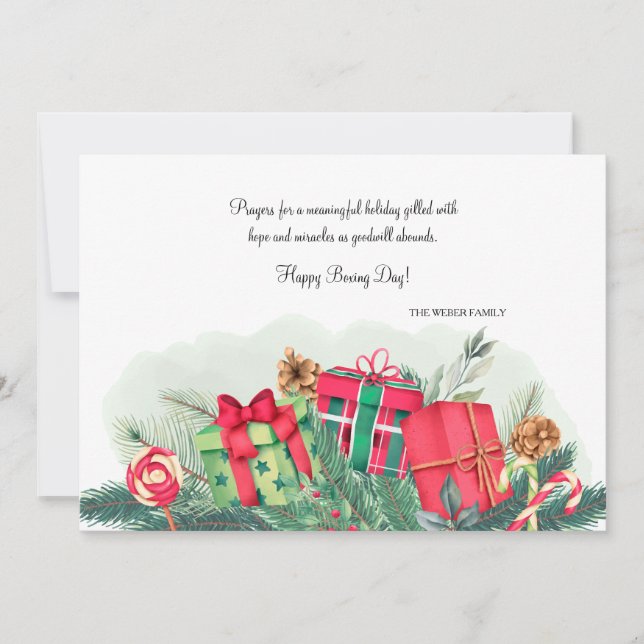 Carte de vacances festive de Boxing Day (Devant)