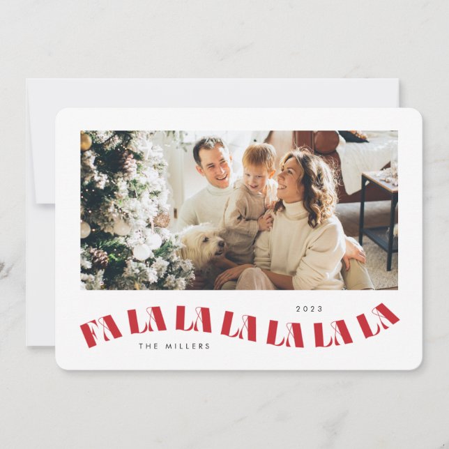 Carte de vacances festive en forme de vague Fa La  (Devant)
