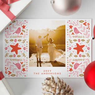 Carte de vacances festive et jolie de Noël