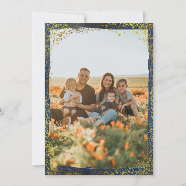 Carte de vacances Festive Photo Gold Parties scint (Devant)