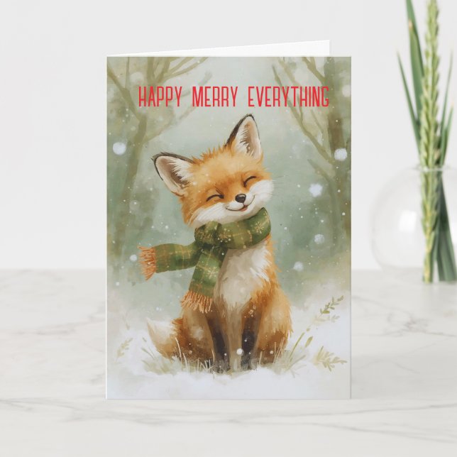 Carte de vacances festive renard de la forêt (Devant)