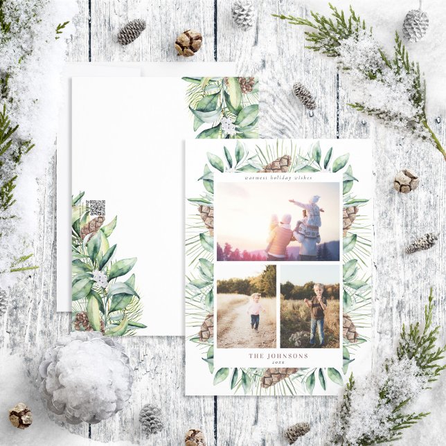 Carte de vacances Fir Cone Winter 3 Photo (Créateur téléchargé)