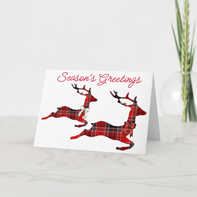 Carte de vacances Flaid Plaid Reindeer (Devant)