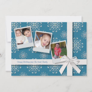 Carte de vacances Flat de neige bleu Gems Flat