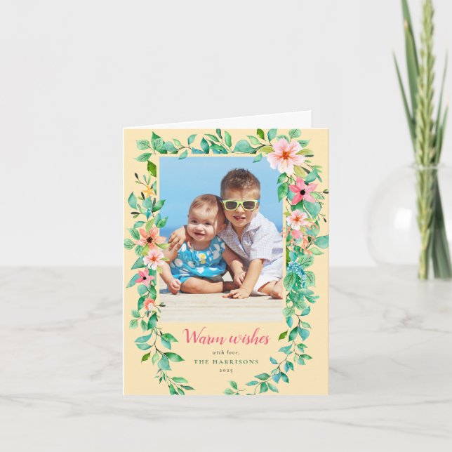 Carte de vacances Fleurs tropicales (Devant)