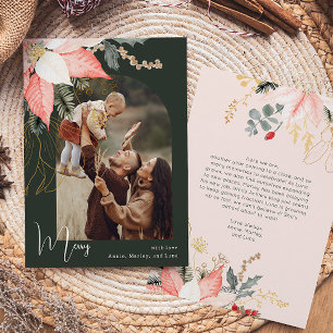 Carte de vacances florale d'hiver moderne Joyeux u