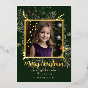 Carte de vacances Foil de Noël et Berries
