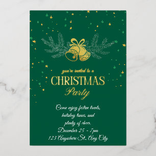 Carte de vacances Foil fête de Noël personnalisée