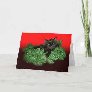 Carte de vacances fourrure chat