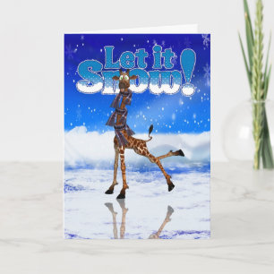 Carte de vacances Giraffe - Jungle Fun Christmas C