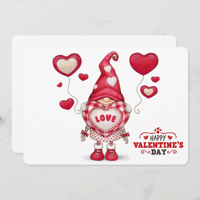 Carte de vacances Gnome Valentines (Devant / Derrière)