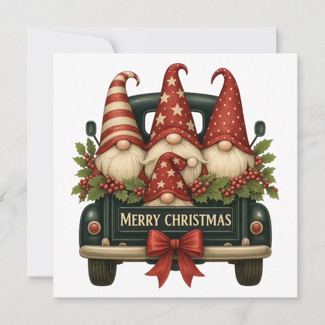 Carte de vacances Gnomes de Noël (Devant)