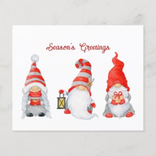 Carte de vacances Gnomes de Noël mignonne budget