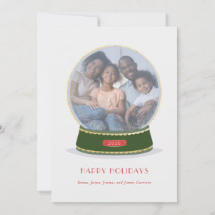 Carte de vacances Gold Glimmer Snow Globe