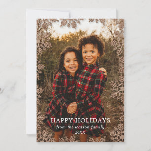 Carte de vacances Golden Parties scintillant Snowf