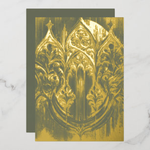 Carte de vacances Gothique Arch Gold Foil