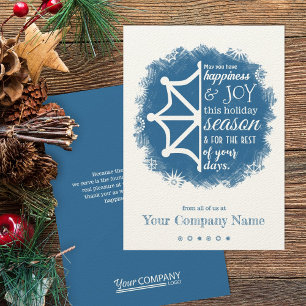 Carte de vacances Grayy Blue Snowflake Business