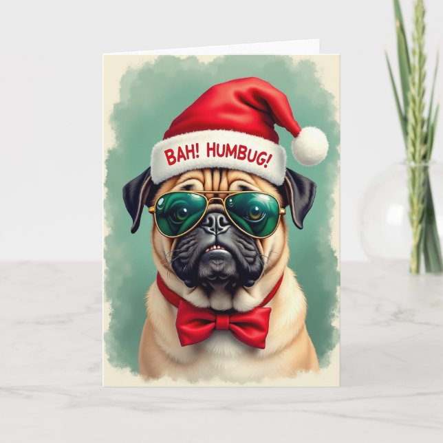 Carte de vacances grincheuse pour animaux de compa (Devant)