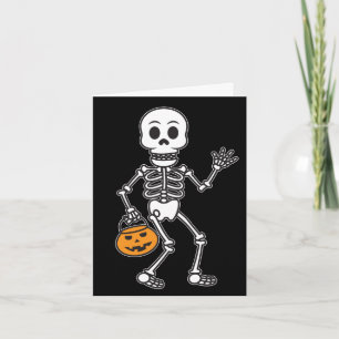 Carte de vacances Halloween Skeleton Cartoon