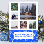Carte de vacances HANOUKKA CUSTOM PHOTO Menorahs S<br><div class="desc">Customisez cette carte à plat en ajoutant votre propre texte et photos à l'avant ou à l'arrière. Il y a une grille devant les photos qui facilite l'utilisation de toutes les photos de taille que vous avez et les garde alignés et en format carré. Vous pouvez supprimer la grille ou...</div>