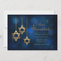 Carte de vacances Hanoukka Star of David Moving