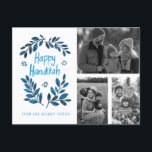 Carte de vacances Happy Hanoukka PERSONNALISÉE<br><div class="desc">J'espère que vous aimez ce design de vacances. Ajoutez vos propres photos et texte au recto en cliquant sur "Personnaliser ce modèle". Assurez-vous d'organiser vos photos sous le "groupe" qui crée la bordure blanche. Tout est réglable. Ajoutez également du texte à l'arrière et modifiez les couleurs arrière - plans. Consultez...</div>