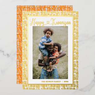 Carte de vacances Happy Kwanzaa Single Photo Foil