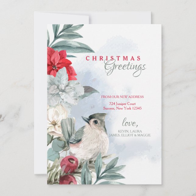 Carte de vacances hiver Snowbird Moving Holiday Ca (Devant)