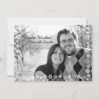 Carte de vacances hiver Snowflake avec cadre de ne