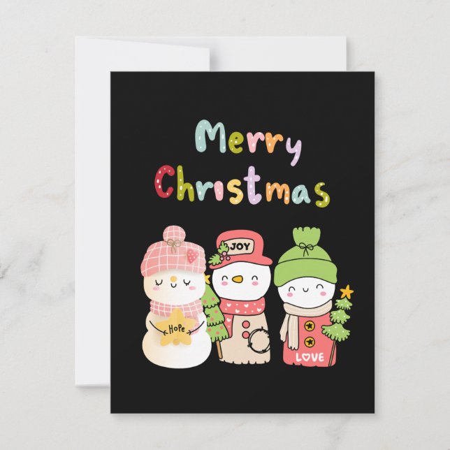 Carte de vacances hivernale Snowman (Devant)