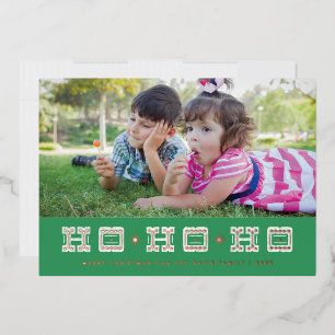 Carte de vacances Ho Ho Ho Ho Typographique Foil -