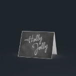 Carte de vacances Holly Jolly Chalkboard<br><div class="desc">Holly Jolly écrit dans sparkles décore cette carte de vacances en tableau noir.</div>