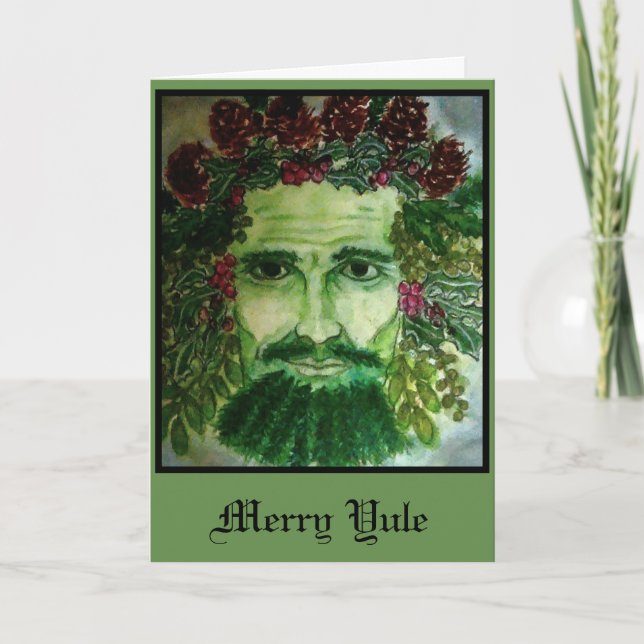 Carte de vacances Holly King Merry Yule (Devant)