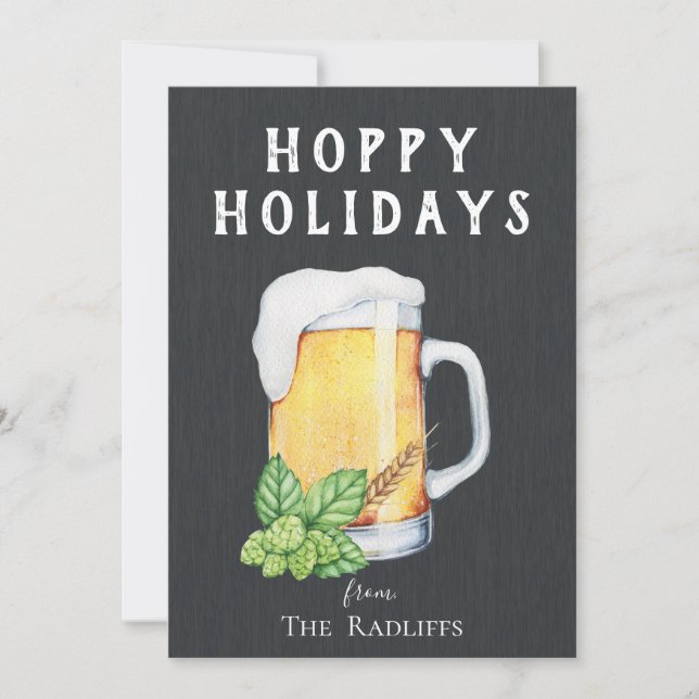 Carte de vacances Hoppy Holidays à fond ardoise (Devant)